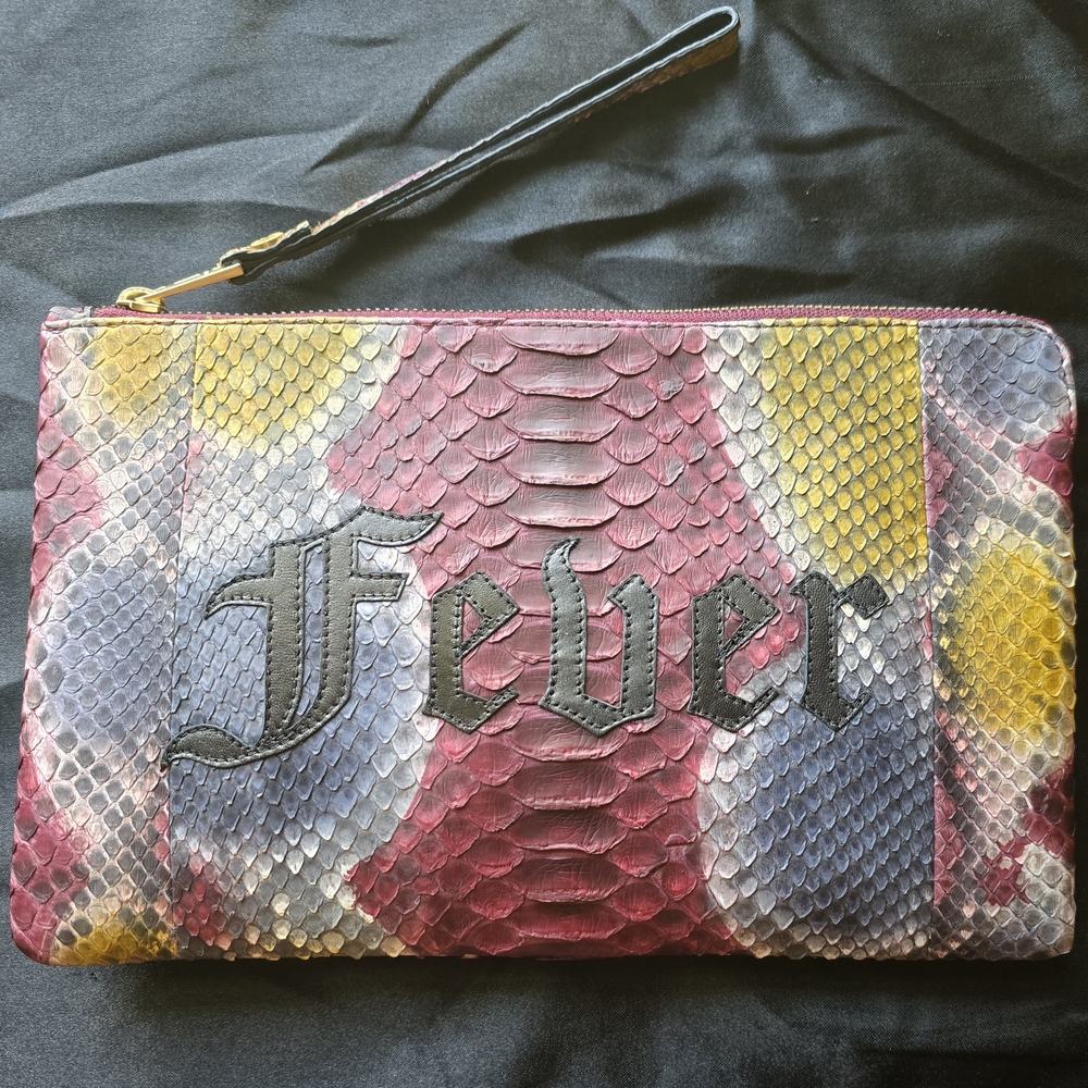 Zadig and Voltaire Uma "Fever" Multicolor Python Deluxe Edition Clutch